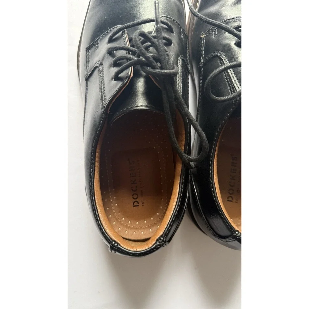 Men's Shoes Size 8 M Black Leather Model #79224715 Gently Used-Dockers Good Cond